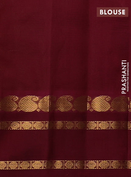 Kuppadam silk cotton saree yellow and maroon with allover zari checks & buttas and rettapet zari woven border