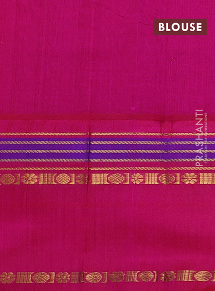 Kuppadam silk cotton saree lime yellow and pink with allover zari checks & buttas and rettapet zari woven border