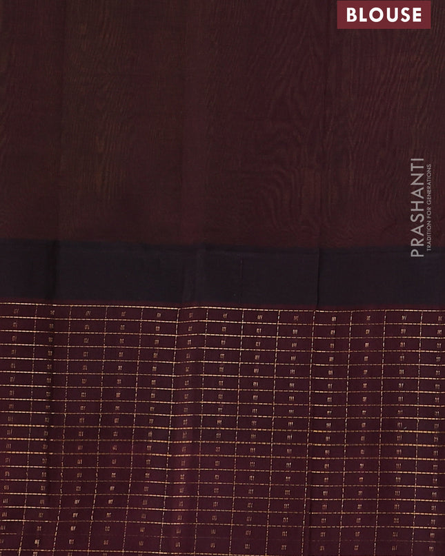 Kuppadam silk cotton saree light green and deep maroon with plain body and temple design zari checked border