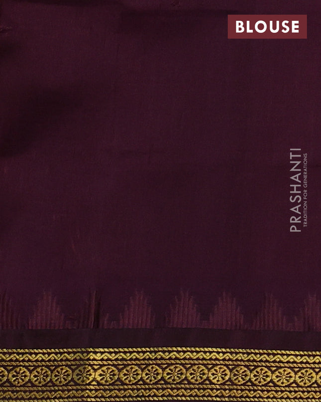 Kuppadam silk cotton saree orange and maroon with allover zari checks & lakshadeepam weaves and zari woven border