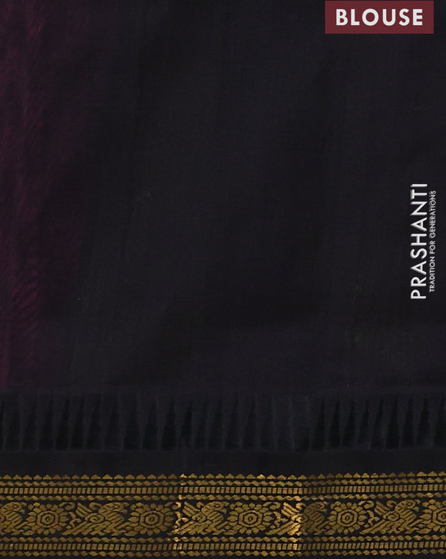 Kuppadam silk cotton saree candy pink and black with allover zari checks & lakshadeepam weaves and zari woven border