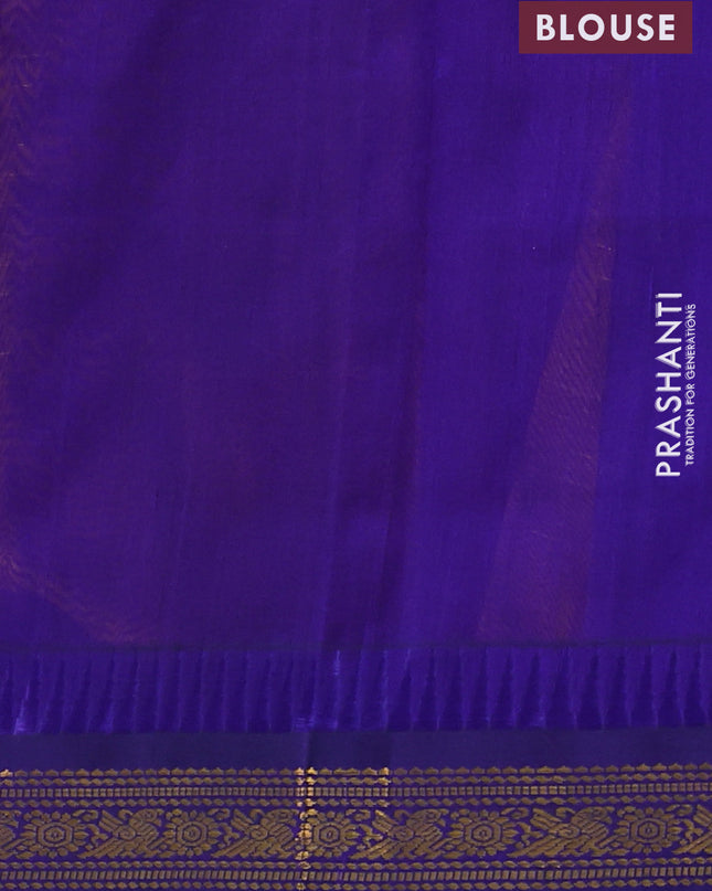Kuppadam silk cotton saree mustard yellow and blue with allover zari checks & lakshadeepam weaves and zari woven border
