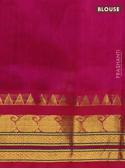 Silk Cotton saree grey and pink with allover zari woven checked pattern and zari woven korvai border