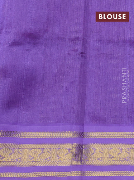 Silk Cotton saree maroon and lavender with allover vairaosi pattern and zari woven korvai border