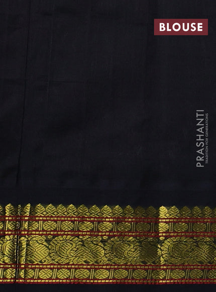 Silk Cotton saree pink and black with allover thread checked pattern and zari woven korvai border