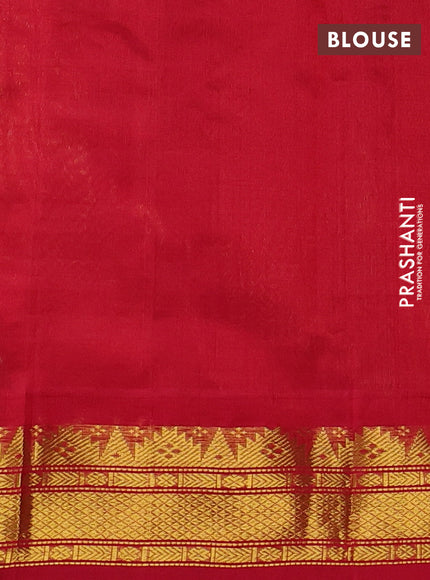 Silk Cotton saree cream black and red with allover paalum pazhamum checks and zari woven korvai border