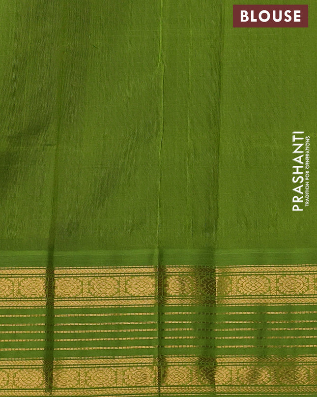 Silk Cotton saree purple and light green with zari woven buttas and zari woven korvai border