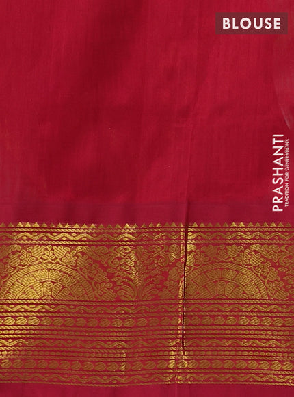 Silk Cotton saree pista green and maroon with zari woven buttas and zari woven border