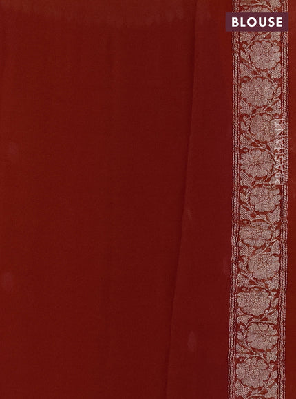 Pure banarasi chiffon silk saree purple and orange with silver zari woven buttas and silver zari woven border