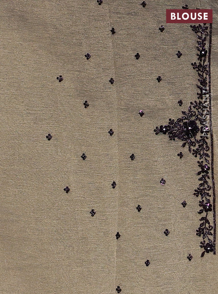 Crush tissue saree beige with allover sequin work