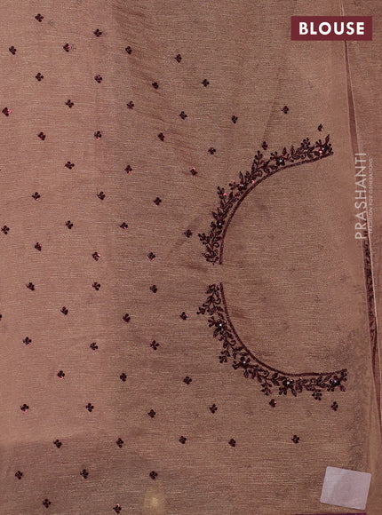 Crush tissue saree maroon with allover sequin work