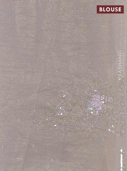 Crush tissue saree cream with allover sequin work