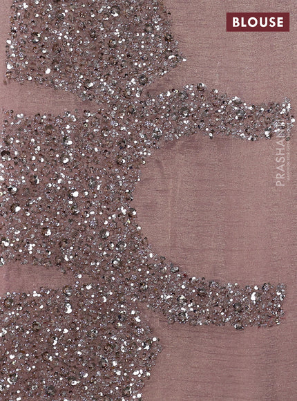 Crush tissue saree wine shade with allover sequin work
