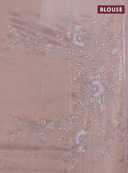 Crepe saree green with allover embroidery