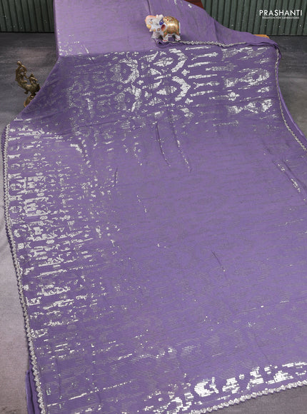 Georgette saree pastel lavender with allover sequin work