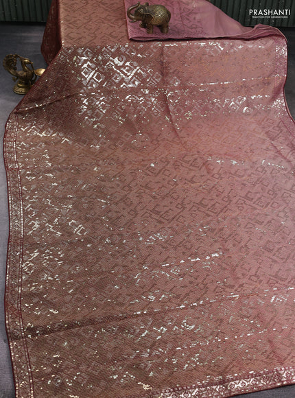 Banarasi silk saree maroon with allover sequin work
