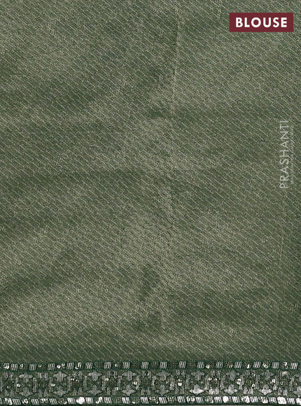 Banarasi silk saree green with allover sequin work