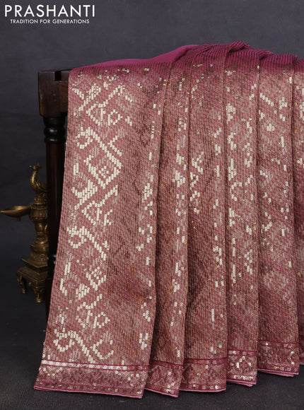 Banarasi silk saree pink with allover sequin work