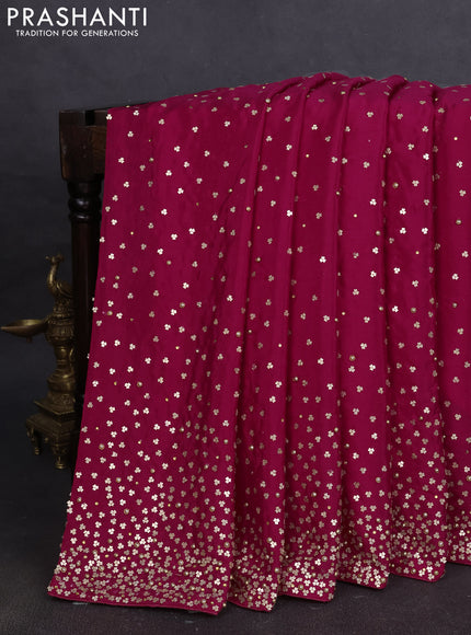 Crepe saree pink with allover sequin work