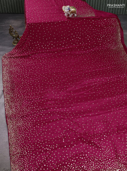 Crepe saree pink with allover sequin work