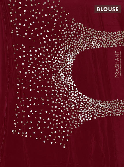 Crepe saree red with allover sequin work