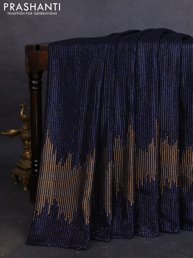 Georgette saree navy blue with allover sequin work
