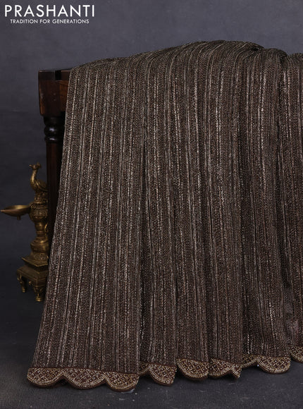 Tissue saree brown with zari weaving