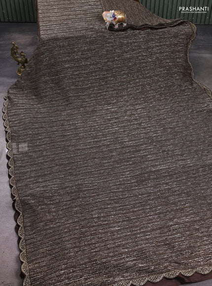 Tissue saree brown with zari weaving