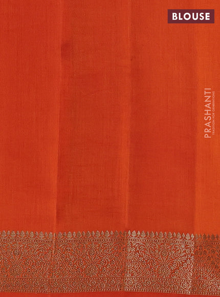 Chiniya silk saree pink and orange with woven buttas and zari woven border