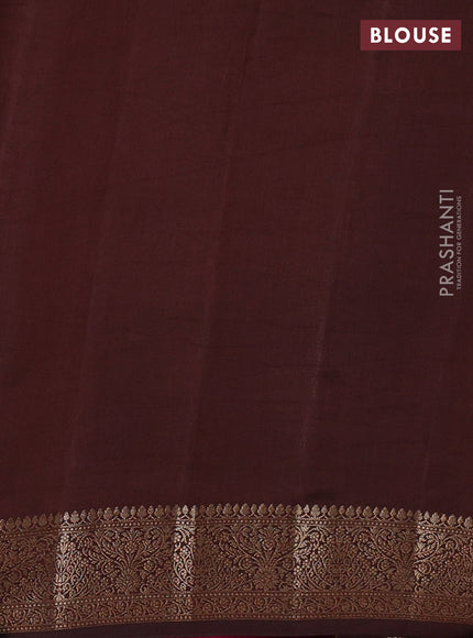 Chiniya silk saree mehendi green and brown with woven buttas and zari woven border