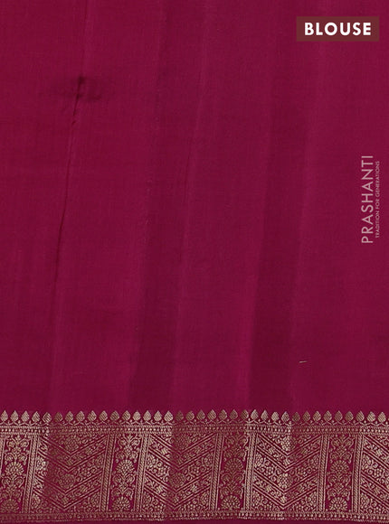 Chiniya silk saree orange and purple with woven buttas and zari woven border