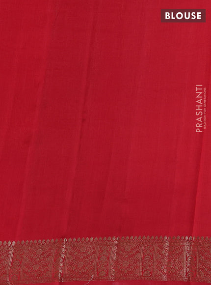 Chiniya silk saree mustard yellow and red with woven buttas and zari woven border