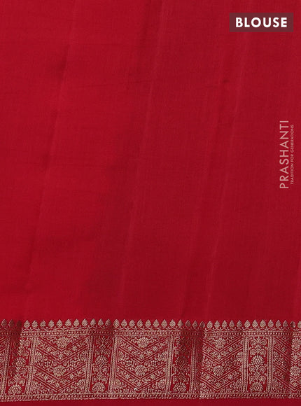 Chiniya silk saree brown and red with woven buttas and zari woven border