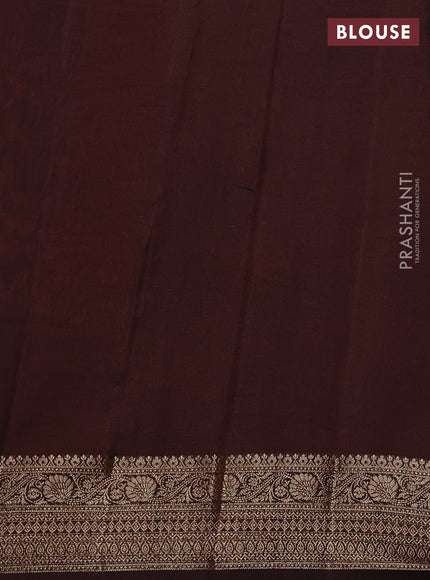 Chiniya silk saree orange and brown with woven buttas and zari woven border