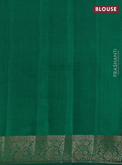 Chiniya silk saree brown and green with woven buttas and zari woven border