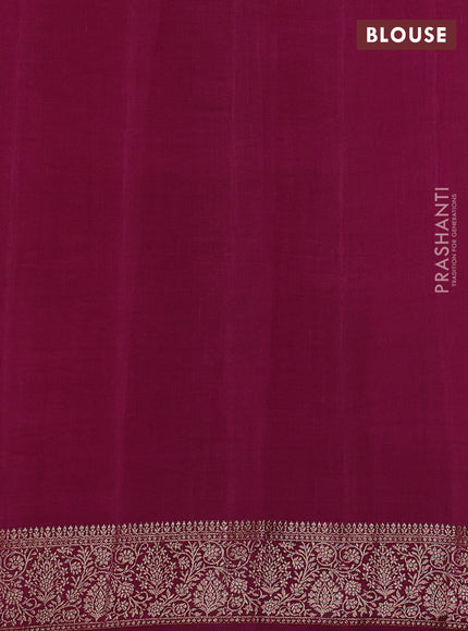 Chiniya silk saree orange and purple with woven buttas and zari woven border