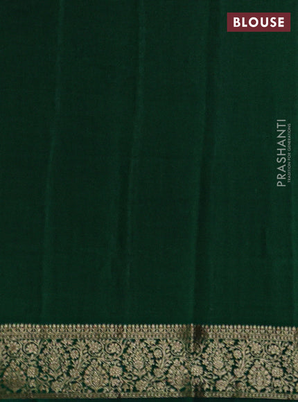 Chiniya silk saree black and green with woven buttas and zari woven border