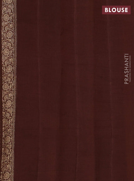 Chiniya silk saree orange and brown with woven buttas and zari woven border