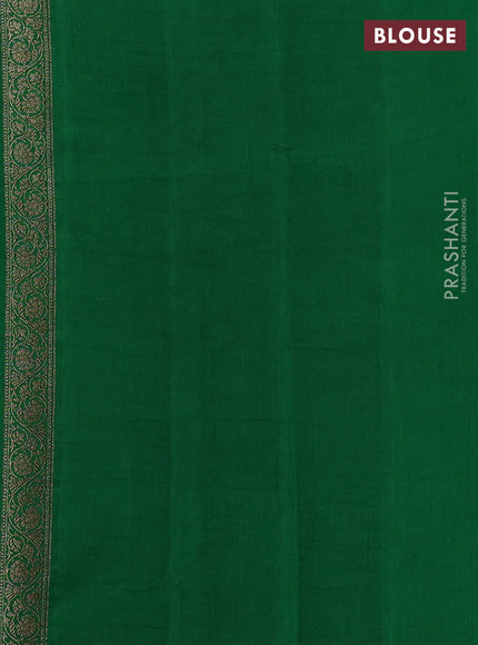 Chiniya silk saree brown and green with woven buttas and zari woven border