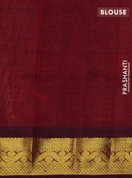 Silk cotton saree multi colour and maroon with allover paalum pazhamum checks & buttas and zari woven border
