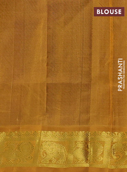 Silk cotton saree violet and mustard yellow with allover vairaosi pattern and zari woven border