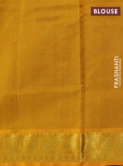 Silk cotton saree maroon and mustard yellow with allover vairaosi pattern and zari woven border