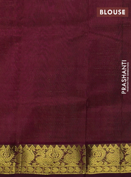 Silk cotton saree pink and deep wine with allover vairaosi pattern and zari woven border