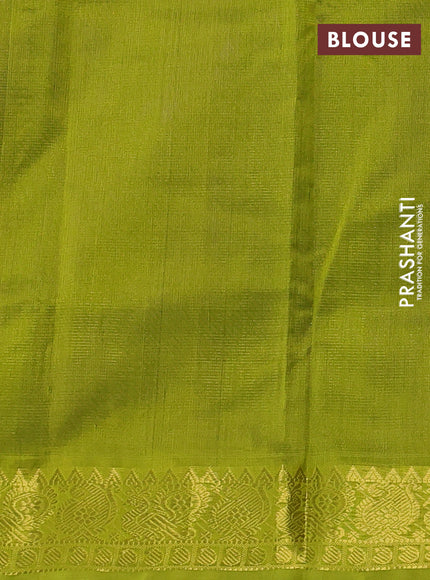 Silk cotton saree blue and light green with allover vairaosi pattern and zari woven border