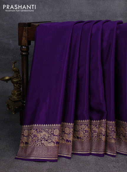 Pure banarasi georgette saree violet with woven buttas and woven border