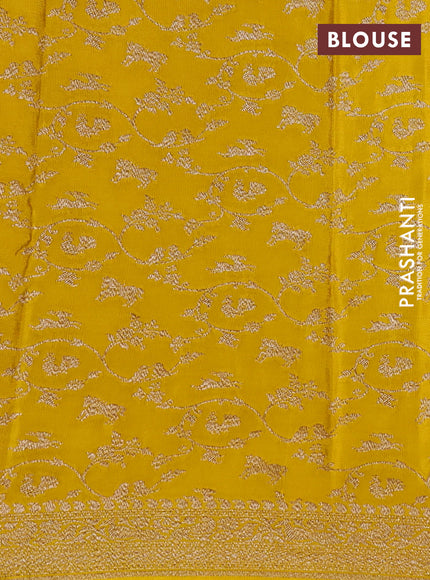 Pure banarasi georgette saree yellow with woven buttas and woven border