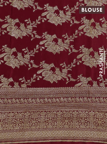 Pure banarasi georgette saree red with woven buttas and woven border