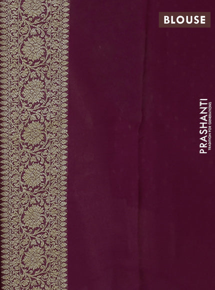 Pure banarasi georgette saree purple with woven buttas and woven border
