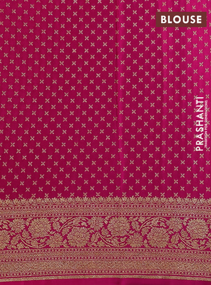 Pure banarasi georgette saree orange and pink with allover thread & zari weaves and woven border