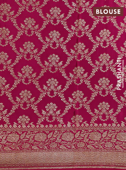 Pure banarasi georgette saree cs blue with plain body and woven border